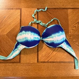 Top only bikini tie dye blue swimsuit